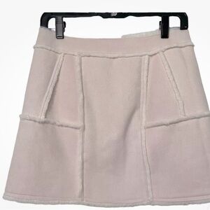 JOA Los Angeles Faux Suede Shearling Lined Mini Skirt, Size Medium, NWOT